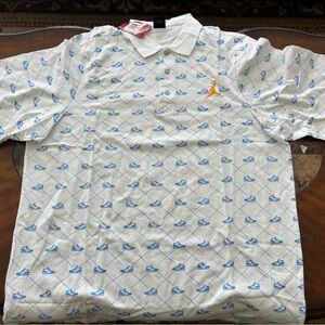 Vintage 2004 With Tags Air Jordan White & Blue Polo Shirt size 3XL